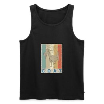 Goat Vintage Retro Style Grunge - Men's Premium Organic Tank Top - black - Front - Michal (187cm)