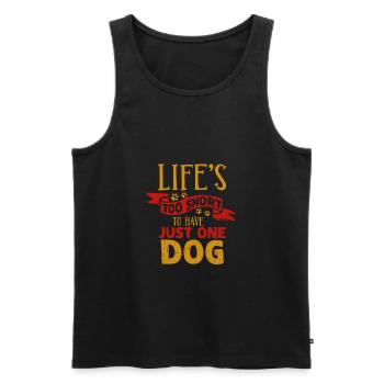 dog - Men's Premium Organic Tank Top - black - Front - AI Model Male 178 light (178cm)