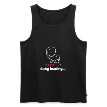 Bébé enceinte bébé ventre grossesse Parents - Débardeur bio Premium Homme - noir - Devant - AI Model Male 178 light (178cm)