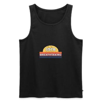 1978 Stunning Year of Birth Distressed Gift - Men's Premium Organic Tank Top - black - Front - Michal (187cm)