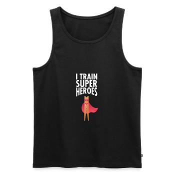 I Train Superheroes - Débardeur bio Premium Homme - noir - Devant - AI Model Male 178 light (178cm)