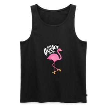 Zero Flocks Given . Flamingo With Skateboard - Männer Premium Bio Tank Top - Schwarz - Vorne - AI Model Male 178 light (178cm)