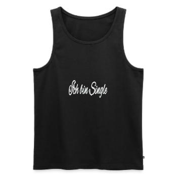 Ich bin Single - Männer Premium Bio Tank Top - Schwarz - Vorne - AI Model Male 178 light (178cm)