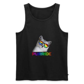 Purride Pride Katze LGBT Lustiges Cat Geschenk - Männer Premium Bio Tank Top - Schwarz - Vorne - AI Model Male 178 light (178cm)