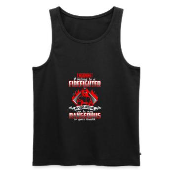 Wife firefighter fireman firefighter woman - Men's Premium Organic Tank Top - black - Front - Michal (187cm)