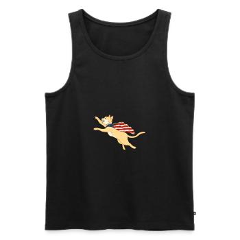 Fliegende Katze Haustier Miau Amerika USA - Männer Premium Bio Tank Top - Schwarz - Vorne - AI Model Male 178 light (178cm)