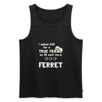 Frettchenfreund - Frettchen - Bester Freund - Männer Premium Bio Tank Top - Schwarz - Vorne - AI Model Male 178 light (178cm)