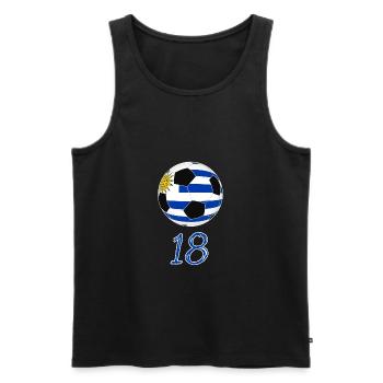 Uruguay Football 18 Game Idée Cadeau - Débardeur bio Premium Homme - noir - Devant - AI Model Male 178 light (178cm)