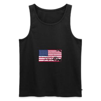 USA Flagge Fahne Symbol Amerika Reise fan Shirt - Männer Premium Bio Tank Top - Schwarz - Vorne - Michal (187cm)