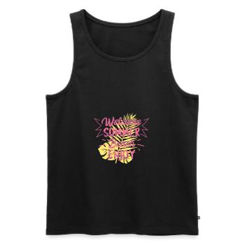 Willkommen Sommer Strand - Männer Premium Bio Tank Top - Schwarz - Vorne - AI Model Male 178 light (178cm)