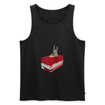Une île, du Metal ... le bonheur ! - Débardeur bio Premium Homme - noir - Devant - Michal (187cm)