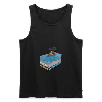 Une île, un trône ... le bonheur ! - Débardeur bio Premium Homme - noir - Devant - Michal (187cm)