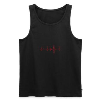Flugzeug EKG Herzschlag - Männer Premium Bio Tank Top - Schwarz - Vorne - AI Model Male 178 light (178cm)