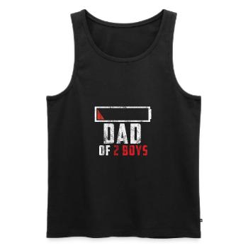 Papa de 2 garçons cadeau père de deux fils enfants - Débardeur bio Premium Homme - noir - Devant - Michal (187cm)