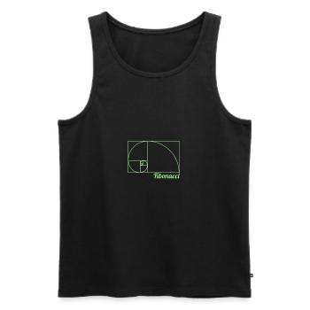 Mathe Lehrer Fibonacci Tshirt Geschenk in mint - Männer Premium Bio Tank Top - Schwarz - Vorne - Michal (187cm)
