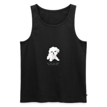 Cadeau cool pour animal de compagnie Bichon Frisé - Débardeur bio Premium Homme - noir - Devant - Michal (187cm)