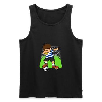Uruguay Football Ball Dabbing Kid Football uruguayen - Débardeur bio Premium Homme - noir - Devant - AI Model Male 178 light (178cm)