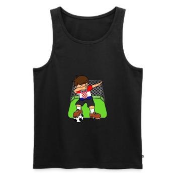 Kroatien-Fußball, der Kinderkroaten-Fußball abtupft - Männer Premium Bio Tank Top - Schwarz - Vorne - Michal (187cm)