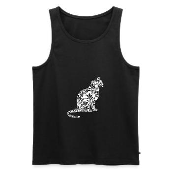 Chat chaton chaton miaou cadeau - Débardeur bio Premium Homme - noir - Devant - Michal (187cm)