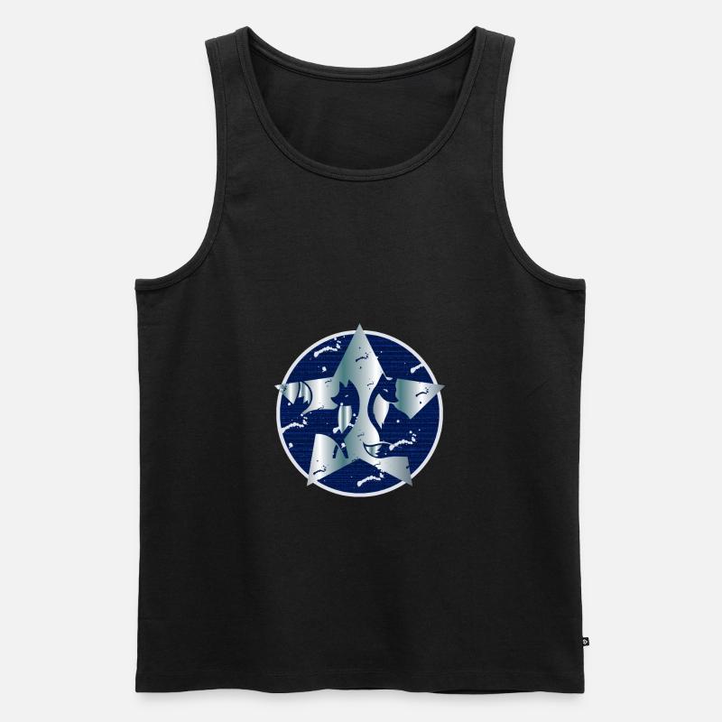 Fuchs im Stern - Männer Premium Bio Tank Top - Schwarz