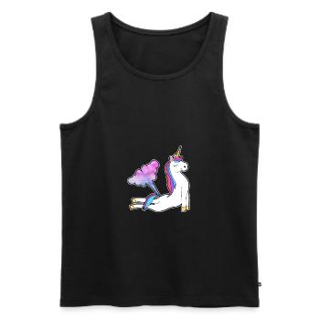 Unicorn Licorne Cobra Yoga - Débardeur bio Premium Homme - noir - Devant - Michal (187cm)
