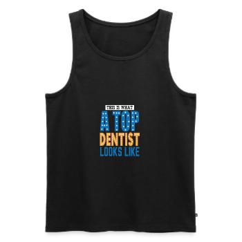 Dentiste Dentiste Dent Dentiste Occupation Cadeau - Débardeur bio Premium Homme - noir - Devant - AI Model Male 178 light (178cm)