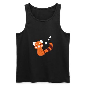 Red Panda - cat bear - sleeping - morning muffle - Men's Premium Organic Tank Top - black - Front - AI Model Male 178 light (178cm)