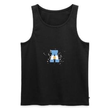 Argentina flag coat of arms - Men's Premium Organic Tank Top - black - Front - Michal (187cm)