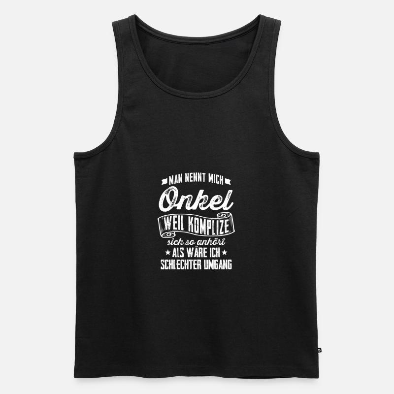 Onkel = Komplize? - Geschenk - Männer Premium Bio Tank Top - Schwarz