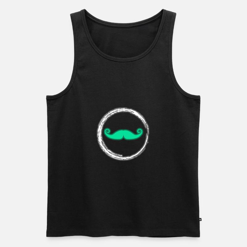 Glühen-Schnurrbart-Neon-Party-glühender Effekt Retro - Männer Premium Bio Tank Top - Schwarz