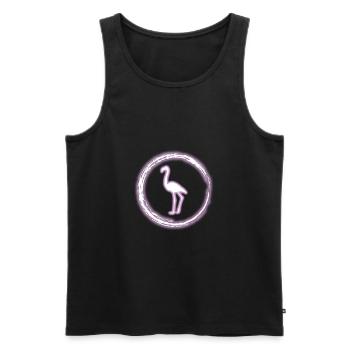 Glow Circle Flamingo Bright Neon Glowing Effect - Men's Premium Organic Tank Top - black - Front - AI Model Male 178 light (178cm)