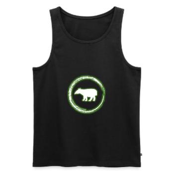 Glühen-Kreis-Grün Tapir Neon-glühender Effekt Retro - Männer Premium Bio Tank Top - Schwarz - Vorne - AI Model Male 178 light (178cm)