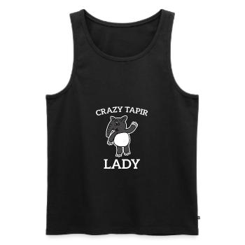 T-shirt Crazy Tapir Lady Cravate Tapay Malayan drôle - Débardeur bio Premium Homme - noir - Devant - AI Model Male 178 light (178cm)