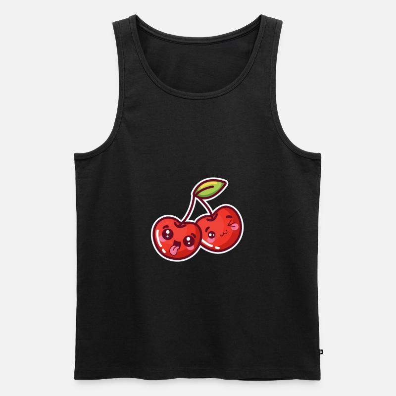 Saure Kirsche - Männer Premium Bio Tank Top - Schwarz
