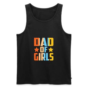 Papa de filles cadeau Papa de filles chemise - Débardeur bio Premium Homme - noir - Devant - AI Model Male 178 light (178cm)