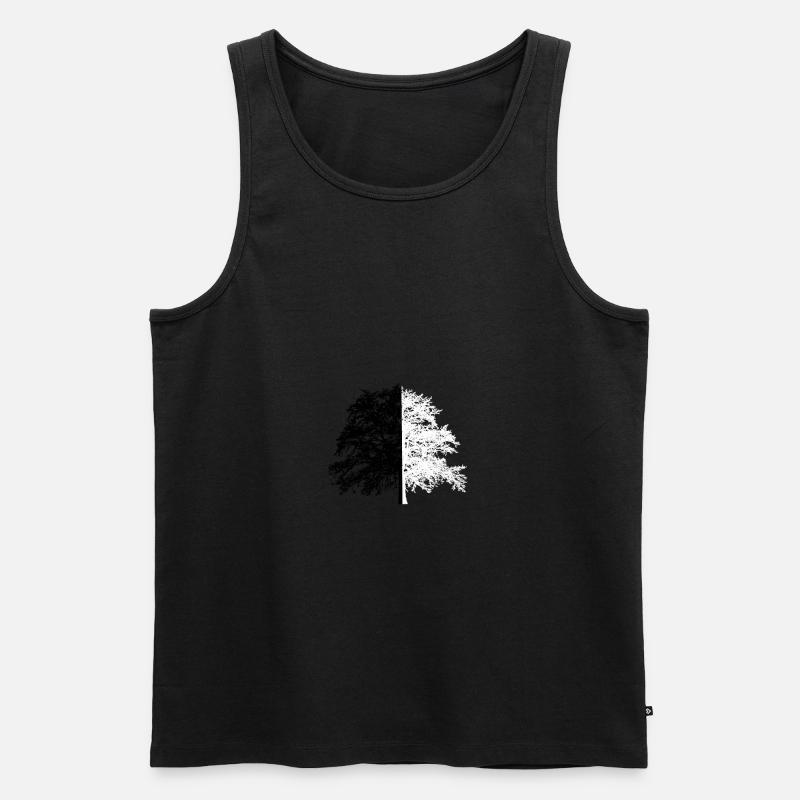 Baum Baum Schwarz Weiß Illusion - Männer Premium Bio Tank Top - Schwarz