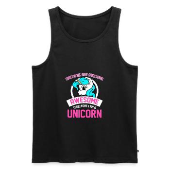 Les licornes sont géniales Je suis génial Je suis licorne - Débardeur bio Premium Homme - noir - Devant - Michal (187cm)