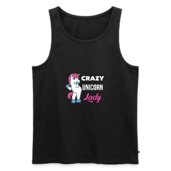 Crazy Unicorn Lady T-Shirt Funny Magical Unicorn - Débardeur bio Premium Homme - noir - Devant - Michal (187cm)
