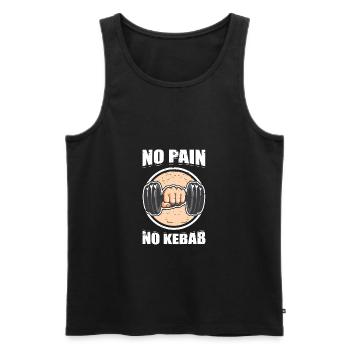 Aucune douleur aucun cadeau de gymnastique de levage de poids de Kebab - Débardeur bio Premium Homme - noir - Devant - Michal (187cm)