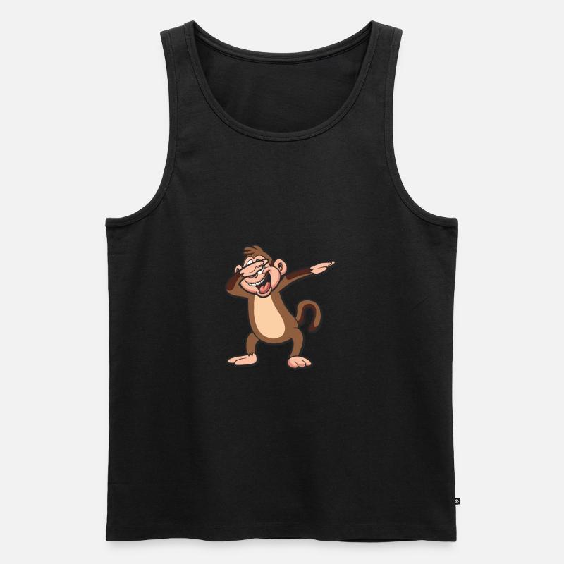 Dabbing Monkey - Männer Premium Bio Tank Top - Schwarz