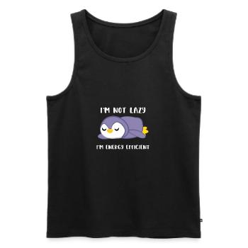 Pinguin - Pinguine - Pinguinmotiv - Faulenzer - Männer Premium Bio Tank Top - Schwarz - Vorne - AI Model Male 178 light (178cm)