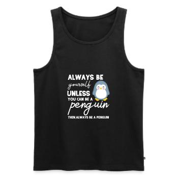 Pingouin - Pingouins - Penguin Motive - Soyez vous-même - Débardeur bio Premium Homme - noir - Devant - Michal (187cm)
