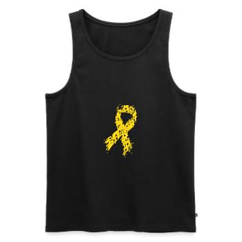 Yellow Bonecancer Tee - Männer Premium Bio Tank Top - Schwarz - Vorne - Michal (187cm)