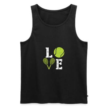 Love Tennis - Men's Premium Organic Tank Top - black - Front - Michal (187cm)