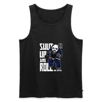 Angry BJJ Panda - chemise brésilienne de Jiu Jitsu de BJJ - Débardeur bio Premium Homme - noir - Devant - AI Model Male 178 light (178cm)