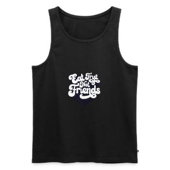 Mangez des fruits pas des amis - Débardeur bio Premium Homme - noir - Devant - AI Model Male 178 light (178cm)