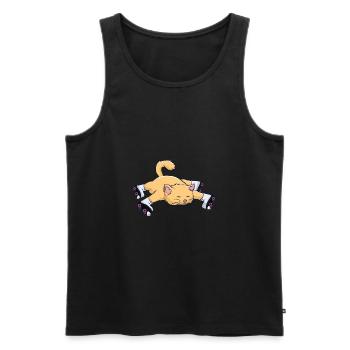 Cat with roller skates - Men's Premium Organic Tank Top - black - Front - AI Model Male 178 light (178cm)