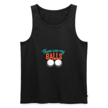 Golfball - Männer Premium Bio Tank Top - Schwarz - Vorne - AI Model Male 178 light (178cm)