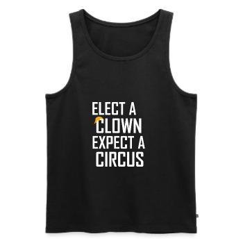 Choisissez un clown Attendez-vous à un anti-atout de cirque - Débardeur bio Premium Homme - noir - Devant - AI Model Male 178 light (178cm)