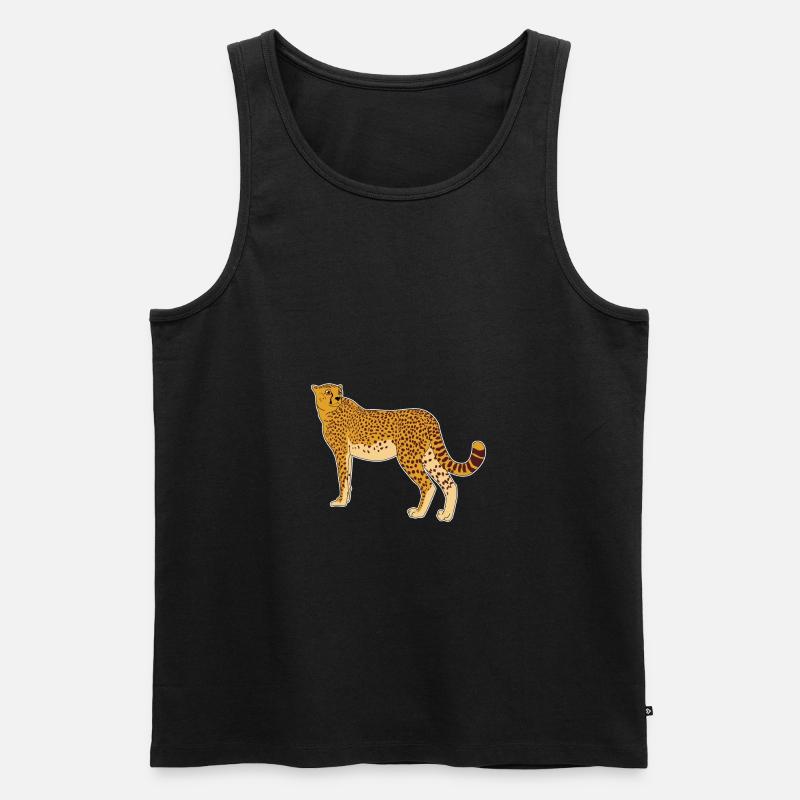 Gepard Wildlife Safari Leopard comic Geschenkidee - Männer Premium Bio Tank Top - Schwarz